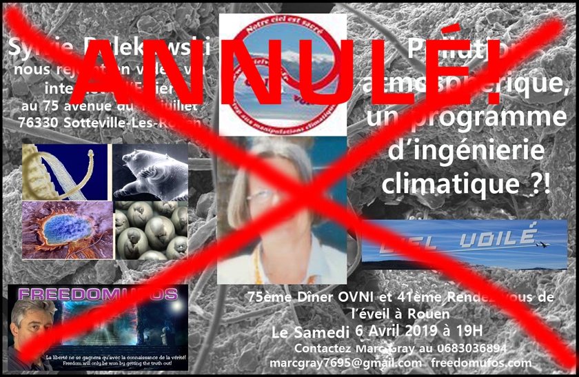 Sylvie Rulekowski : Pollution atmosphérique, un programme d’ingénierie climatique ?! 75ème Dîner OVNI et 41ème Rendez-vous de l’éveil à&nbsp;Rouen